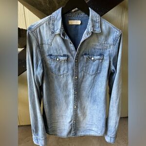 Great Allsaints denim western-vibe button down